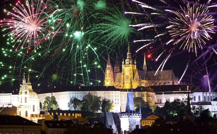 I fuochi d'artificio sul Castello di Praga